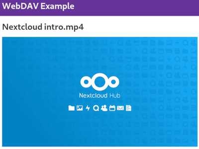 An example site generated via Nextcloud